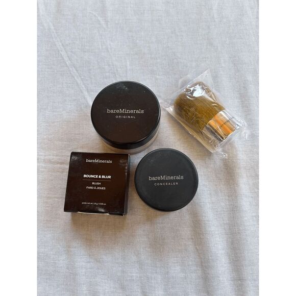 bareMinerals Foundation, Concealer, Blush, and Brush Lot, New Fairly Light N10 - Picture 1 of 4